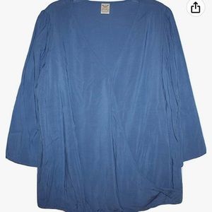 Faded Glory Women's Crossover Surplice Blouse w/Elastic Hem & 3/4 Sleeves Sz 3X